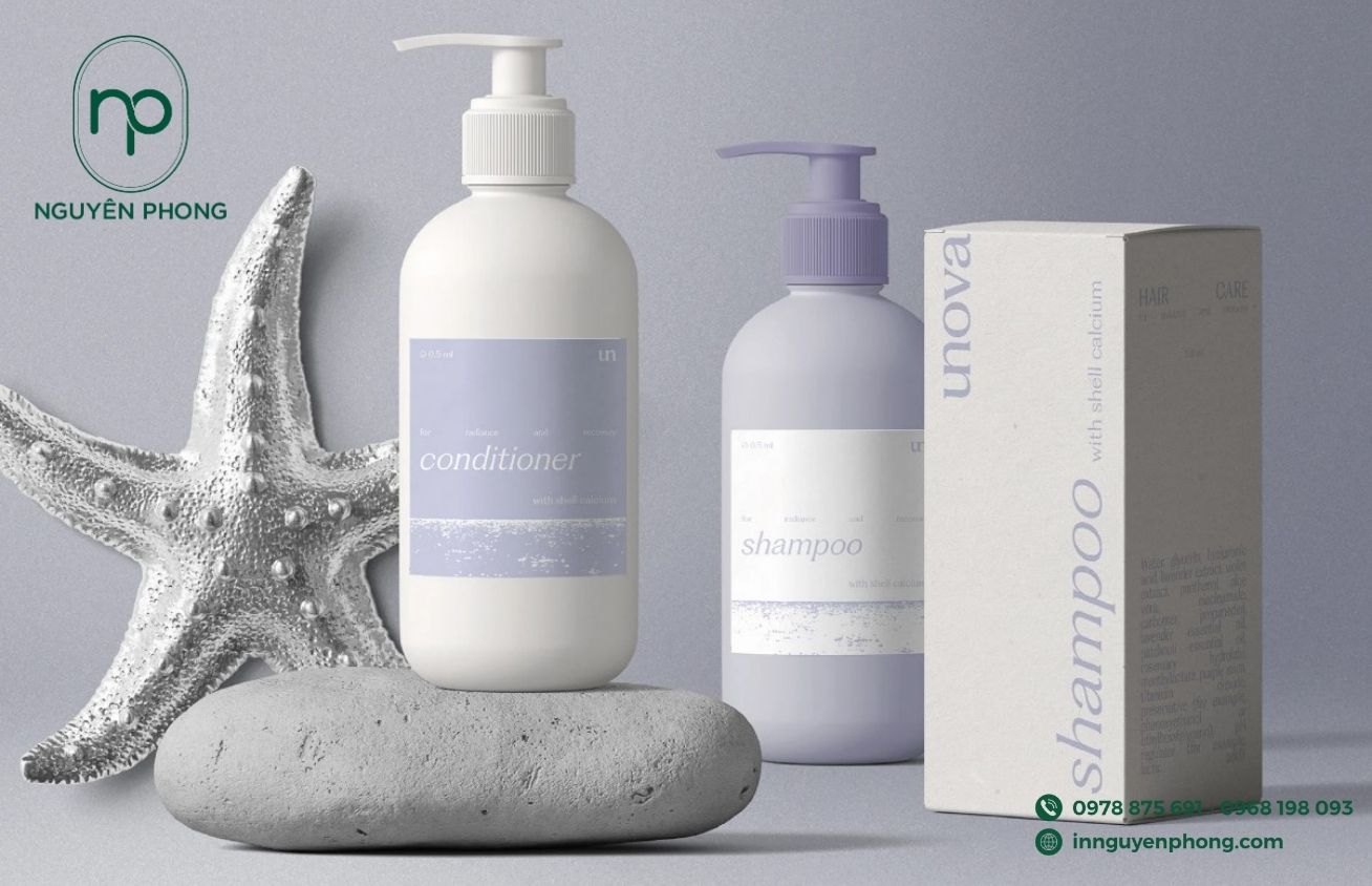 Logo chữ trên hộp dầu gội